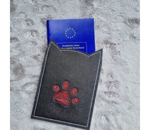 Stickserie ITH - Impfpasshülle Katzenkopf Ohren - 11 Motive Katze in 4 Varianten inkl. Blanko